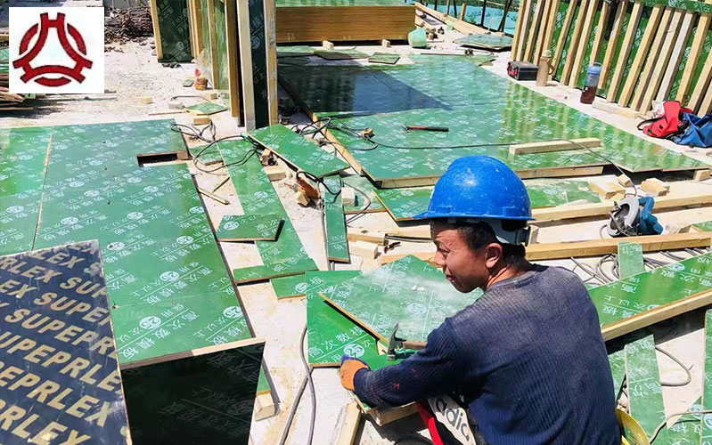 浙江寧波金匯建設(shè)使用黑豹綠色塑面模板